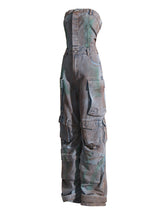 Load image into Gallery viewer, Mariah Cargo Denim Jumpsuit FancySticated
