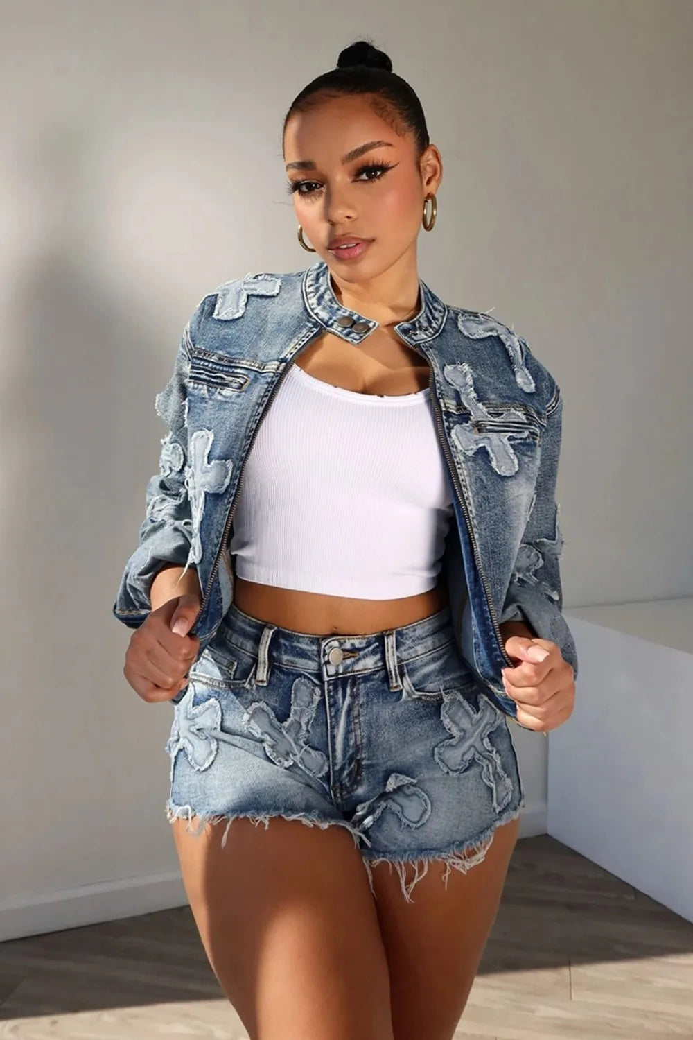 Mariah Denim Short Set FancySticated