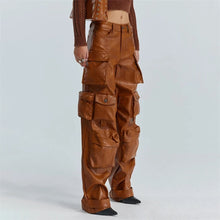 Load image into Gallery viewer, Martha Leather Cargo Pants FancySticated
