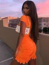 Load image into Gallery viewer, Mauniece Mini Dress- Orange FancySticated
