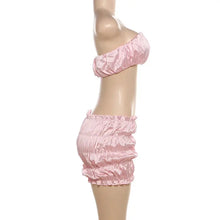 Load image into Gallery viewer, Metallic Ruched Skirt Set FancySticated
