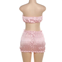 Load image into Gallery viewer, Metallic Ruched Skirt Set FancySticated
