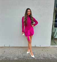 Load image into Gallery viewer, Moore Turtleneck Ruched Dress FancySticated
