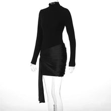 Load image into Gallery viewer, Moore Turtleneck Ruched Dress FancySticated
