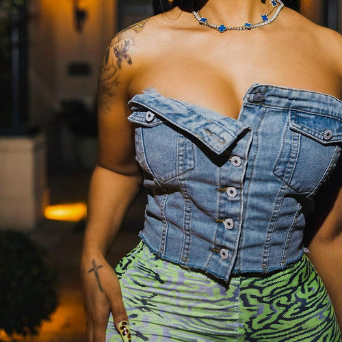 Nova Denim Crop Top FancySticated
