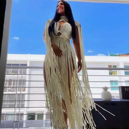 Olivia Tassels Maxi Dress FancySticated