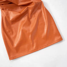 Load image into Gallery viewer, Orange Leather Pleated Mini Dress FancySticated
