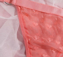 Load image into Gallery viewer, Pink Heart Mesh Lingerie Set FancySticated
