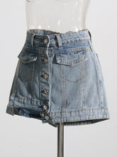 Load image into Gallery viewer, Rachel Button Denim Skort FancySticated
