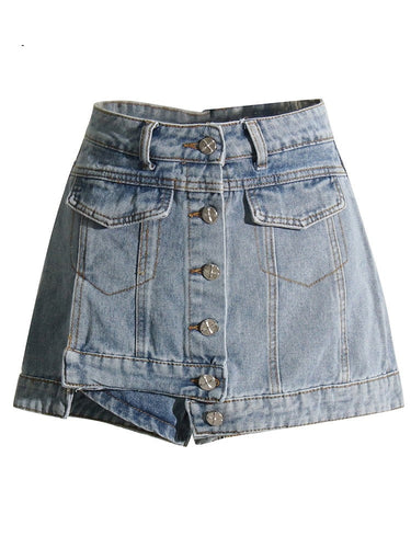 Rachel Button Denim Skort FancySticated