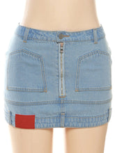 Load image into Gallery viewer, Rachelle Denim Mini Skirt FancySticated
