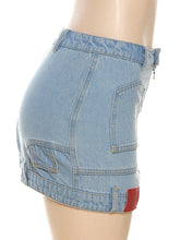 Load image into Gallery viewer, Rachelle Denim Mini Skirt FancySticated
