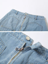 Load image into Gallery viewer, Rachelle Denim Mini Skirt FancySticated
