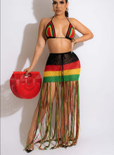 Load image into Gallery viewer, Rainbow Crochet Tassel Skirt Set FancySticated
