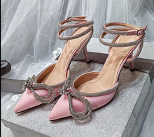 Load image into Gallery viewer, Rhinestones Silk Bowknot High Heels FancySticated
