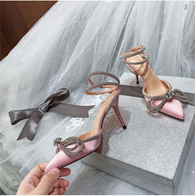 Load image into Gallery viewer, Rhinestones Silk Bowknot High Heels FancySticated
