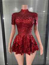 Load image into Gallery viewer, Scale Sequin Bodysuit Dress
