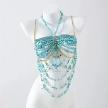 Load image into Gallery viewer, Pearl Beaded Bikini Bra Top
