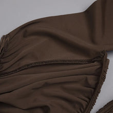 Load image into Gallery viewer, Brown Ruched Maxi Dress
