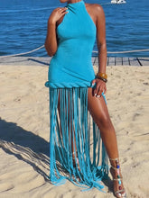 Load image into Gallery viewer, Aria Tassel Backless Maxi Dress
