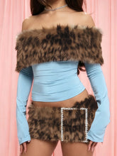 Load image into Gallery viewer, Leopard Fur Skirt Set

