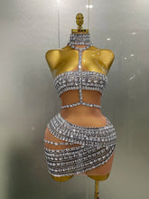 Load image into Gallery viewer, Hottie Rhinestone Mini Dress
