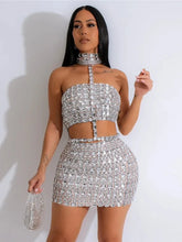 Load image into Gallery viewer, Carla Rhinestone Skirt Set
