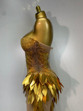 Load image into Gallery viewer, Gold Sequin Mesh Maxi Dress
