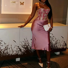 Load image into Gallery viewer, Pink Corset Satin Skirt Set
