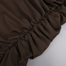 Load image into Gallery viewer, Brown Ruched Maxi Dress
