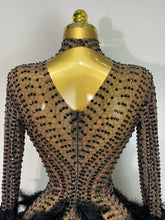 Load image into Gallery viewer, Abbi Mesh Feather Mini Dress
