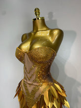 Load image into Gallery viewer, Gold Sequin Mesh Maxi Dress
