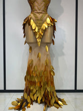 Load image into Gallery viewer, Gold Sequin Mesh Maxi Dress
