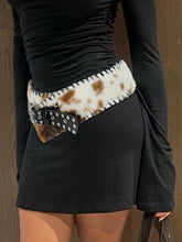 Load image into Gallery viewer, Cow Leather Fur Belt
