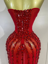 Load image into Gallery viewer, Red Fairy Mesh Maxi Dress
