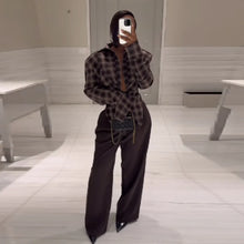 Load image into Gallery viewer, Plaid Flattering Blouse
