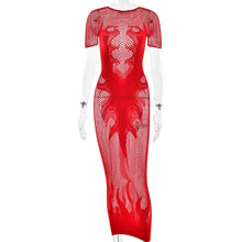 Load image into Gallery viewer, Flaming Hot Mesh Dress
