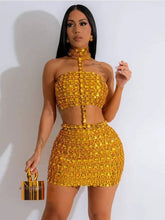 Load image into Gallery viewer, Carla Rhinestone Skirt Set
