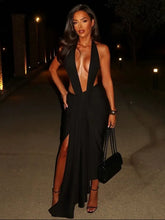 Load image into Gallery viewer, Lyla Ruched V-Neck Backless Dress
