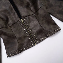 Load image into Gallery viewer, Chrome Studded Leather Crop Jacket
