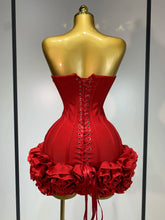 Load image into Gallery viewer, Flower Embellished Mini Bandage Dress
