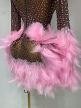 Load image into Gallery viewer, Abbi Mesh Feather Mini Dress
