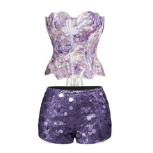 Load image into Gallery viewer, Lory Corset Sequin Short Set
