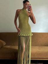 Load image into Gallery viewer, Aria Tassel Backless Maxi Dress
