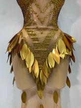 Load image into Gallery viewer, Gold Sequin Mesh Maxi Dress

