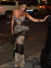 Load image into Gallery viewer, Lia Leopard Mesh Maxi Dress

