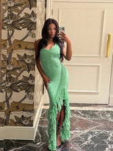 Load image into Gallery viewer, Hannah Knit Tassel Maxi Dress
