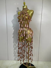 Load image into Gallery viewer, Siena Mesh Bodysuit Tassel Dress
