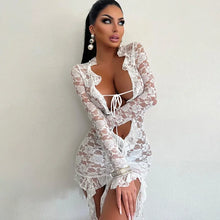 Load image into Gallery viewer, Lace Ruffles Tassel Dress Set
