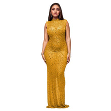 Load image into Gallery viewer, Hot Rhinestone Bodycon Maxi Dress
